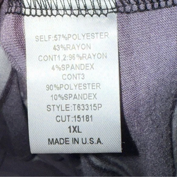 ODDY Purple Stripe Patchwork Leopard Sleeve Boho Tunic Top 1XL - Picture 6 of 8